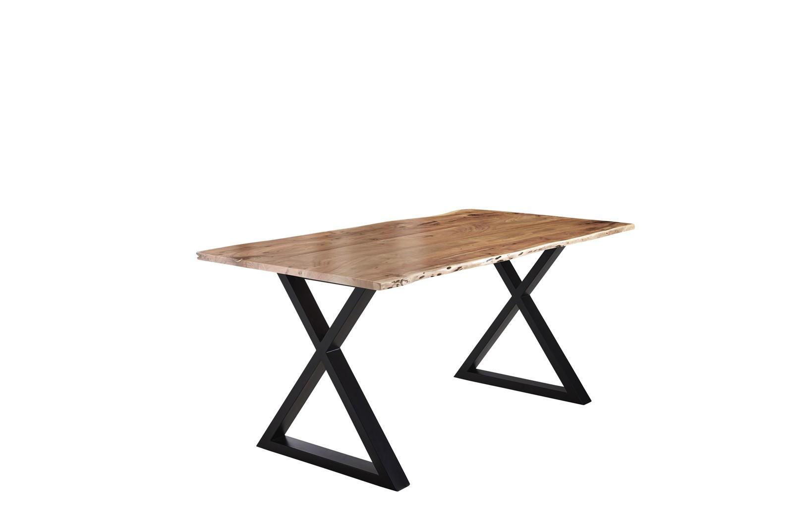 ESSTISCH LUBIN - Beige/Schwarz, Holz/Metall (85/160/77cm) - SAM