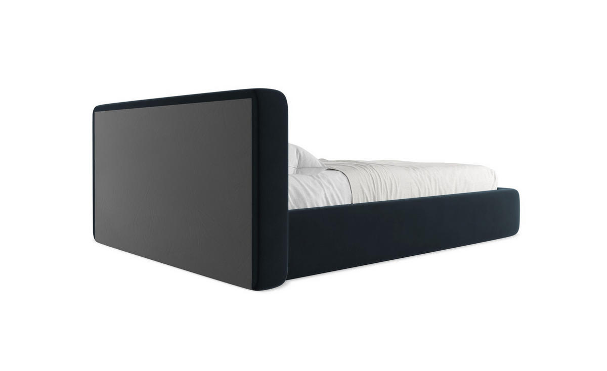 POLSTERBETT mit Bettkasten und Lattenrost 180x228 Blau - Blau/Schwarz, Kunststoff/Textil (160/200cm) - Makamii