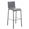 BARHOCKER Lederlook grau - Schwarz/Grau, Textil/Metall (43/103/51cm) - CLP