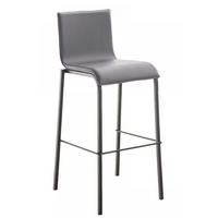 BARHOCKER Lederlook grau - Schwarz/Grau, Textil/Metall (43/103/51cm) - CLP