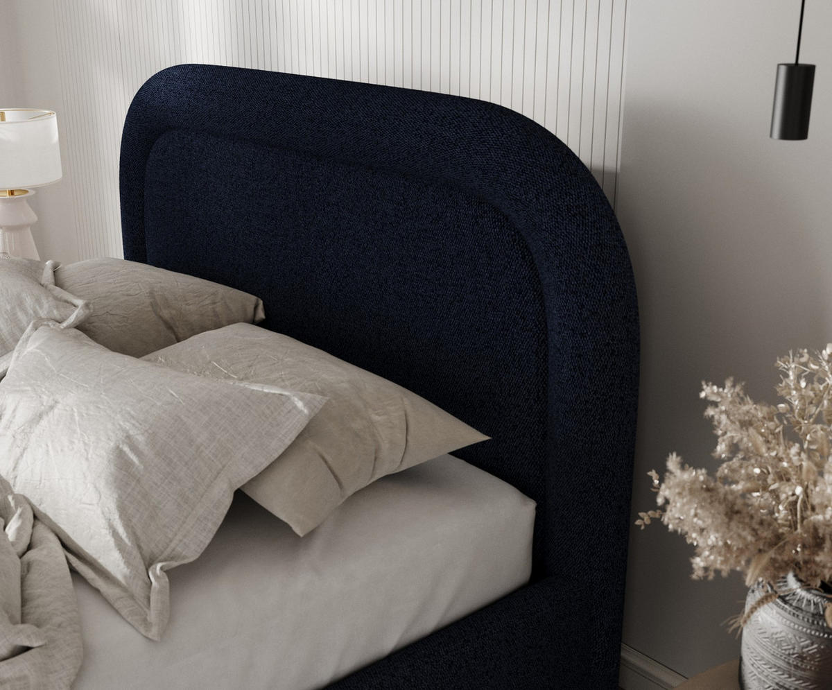 POLSTERBETT Zoya 120/200 cm Marineblau im Riva Stoff - Naturfarben/Dunkelblau, Holz/Holzwerkstoff (120/200cm) - AltaBeds