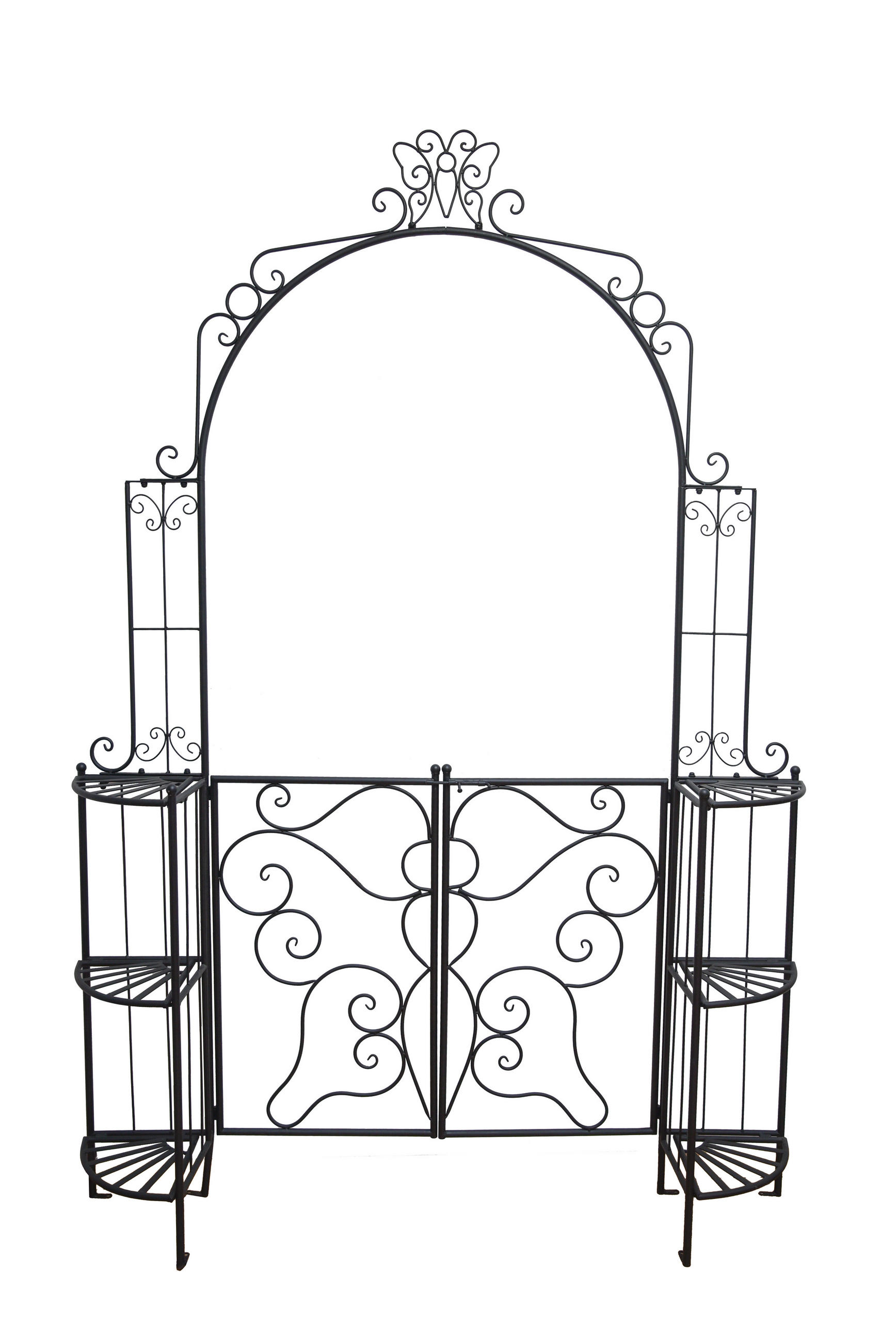 PFORTE Tokio Rosenbogen Stahl Schwarz 230x28x156cm - Schwarz, Metall (28/230/156cm) - DELUKE