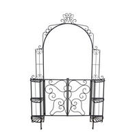 PFORTE Tokio Rosenbogen Stahl Schwarz 230x28x156cm - Schwarz, Metall (28/230/156cm) - DELUKE