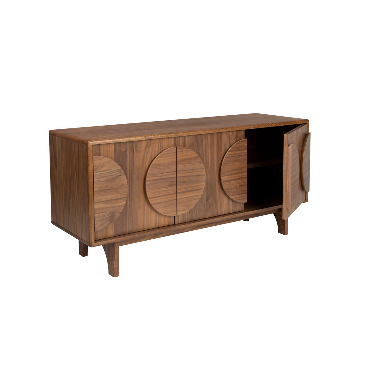 SIDEBOARD Groove mit 3 Türen Walnussholz - Braun, Holzwerkstoff (120/58/40cm) - Zuiver