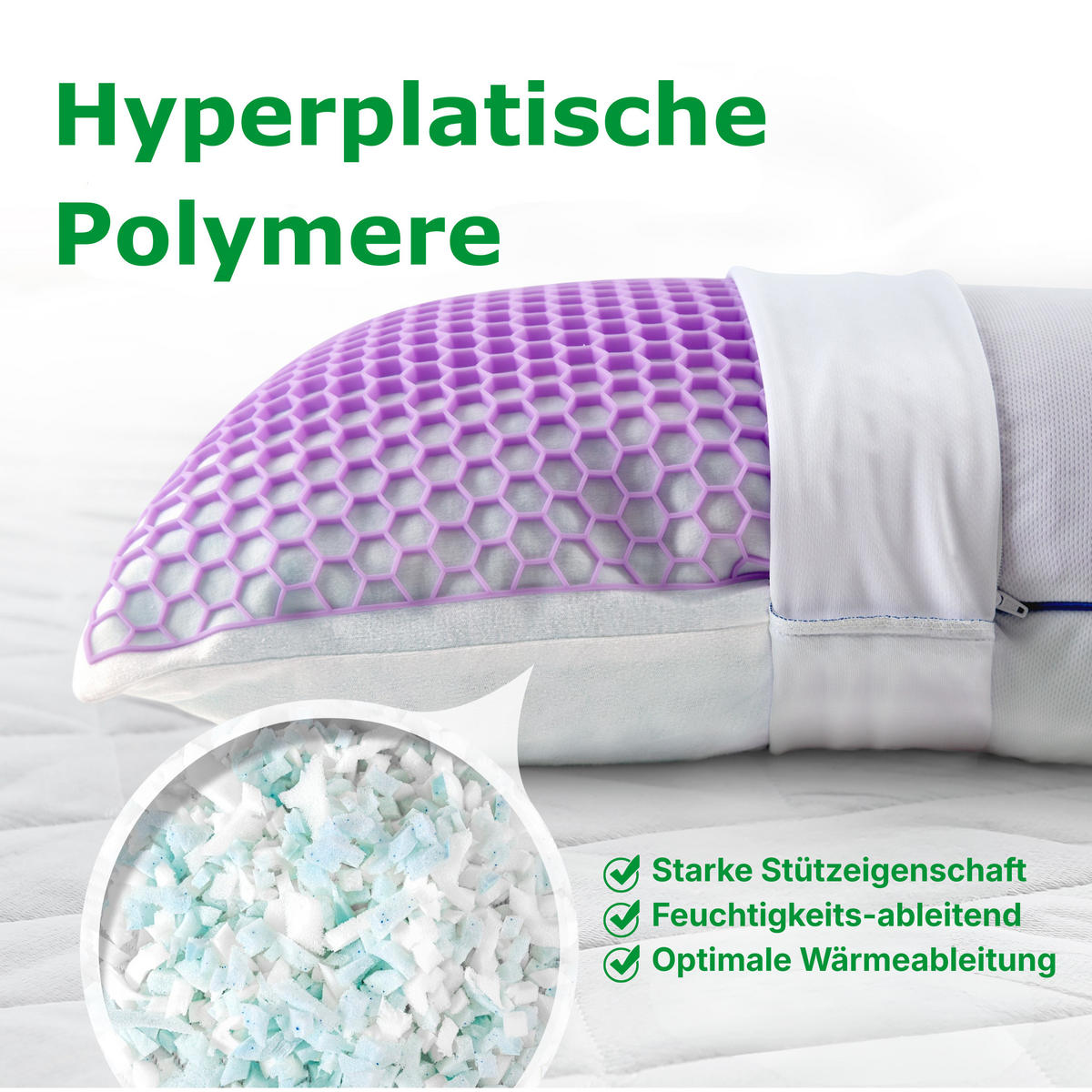 NACKENISSEN Memory Foam Kissen 40x80 - Weiß, Textil (40/80cm) - Schlaftroll