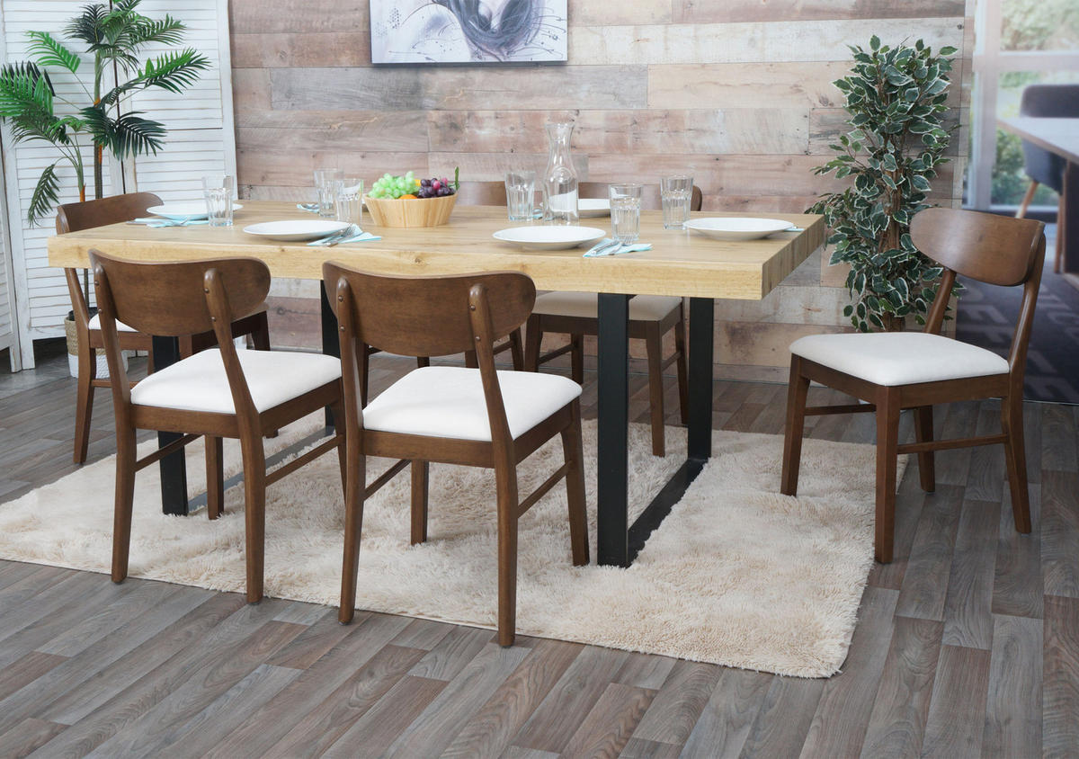 ESSZIMMERSTUHL Braun, Cremeweiß 6er-Set - Braun/Weiß, Holz (45/79/49cm) - MCW