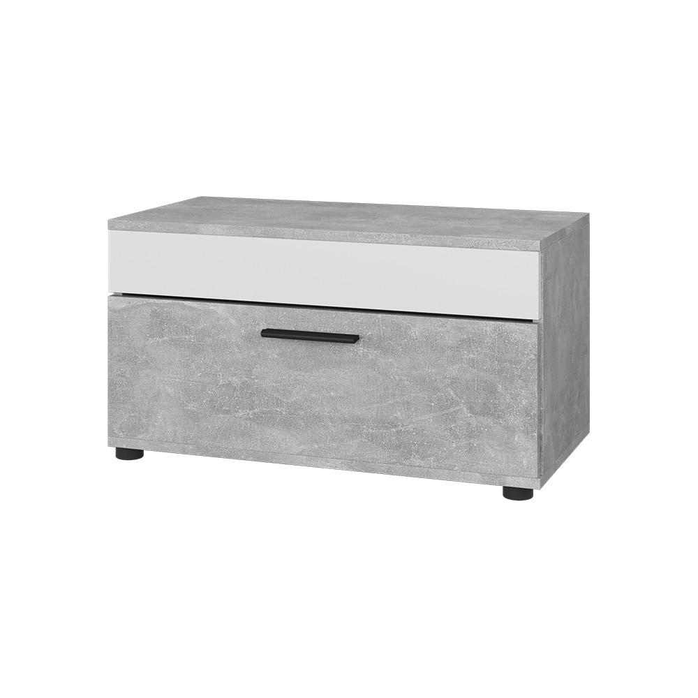 Vicco SKŘÍŇKA DO OBÝVACÍHO POKOJE Berno Beton/bílá 70.8 x 38.9 cm s výklopnými dveřmi