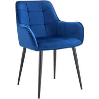 ESSZIMMERSTUHL Kunststoff dunkelblau - Schwarz/Dunkelblau, Kunststoff/Textil (58/86/62cm) - CLP