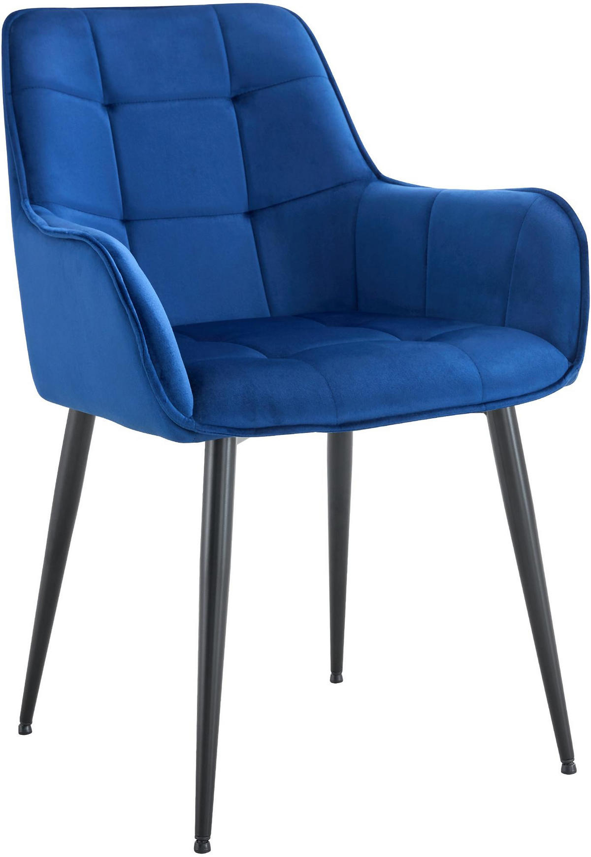ESSZIMMERSTUHL Kunststoff dunkelblau - Schwarz/Dunkelblau, Kunststoff/Textil (58/86/62cm) - CLP