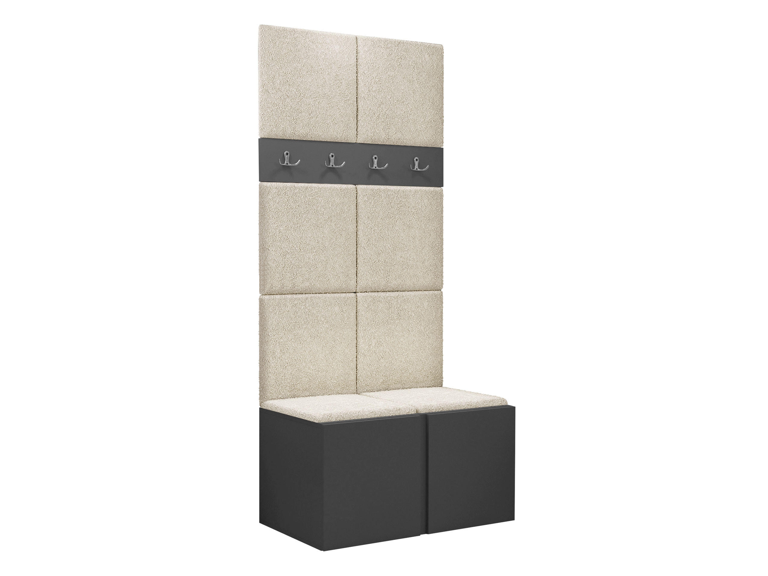 GARDEROBEN-SET Orion IV - Creme/Graphitfarben, Holzwerkstoff/Kunststoff (84/186/46cm) - MIRJAN24