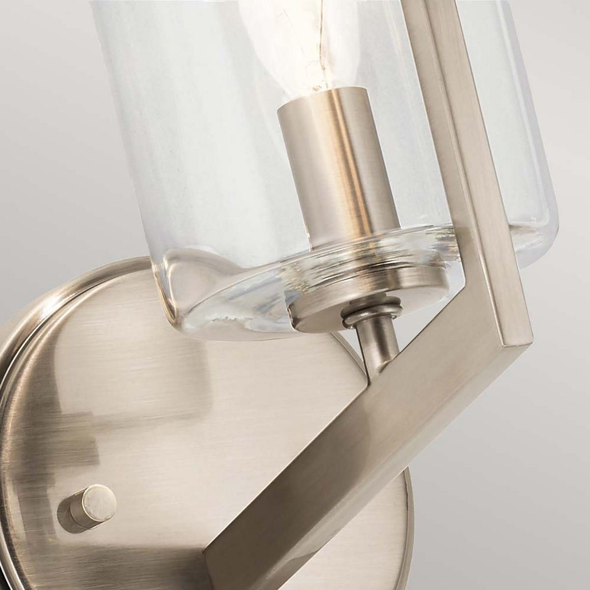 LED WANDLEUCHTE Nye Stahl Klar - Silberfarben, Glas (13/24.5/18.9cm) - Elstead Lightning