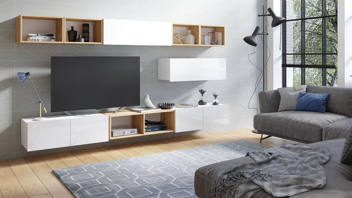 REGAL Bird Goldene Eiche, Hängebücherregal mit 2 Fächern - Eichefarben, Holzwerkstoff (100/31/41cm) - Bettso