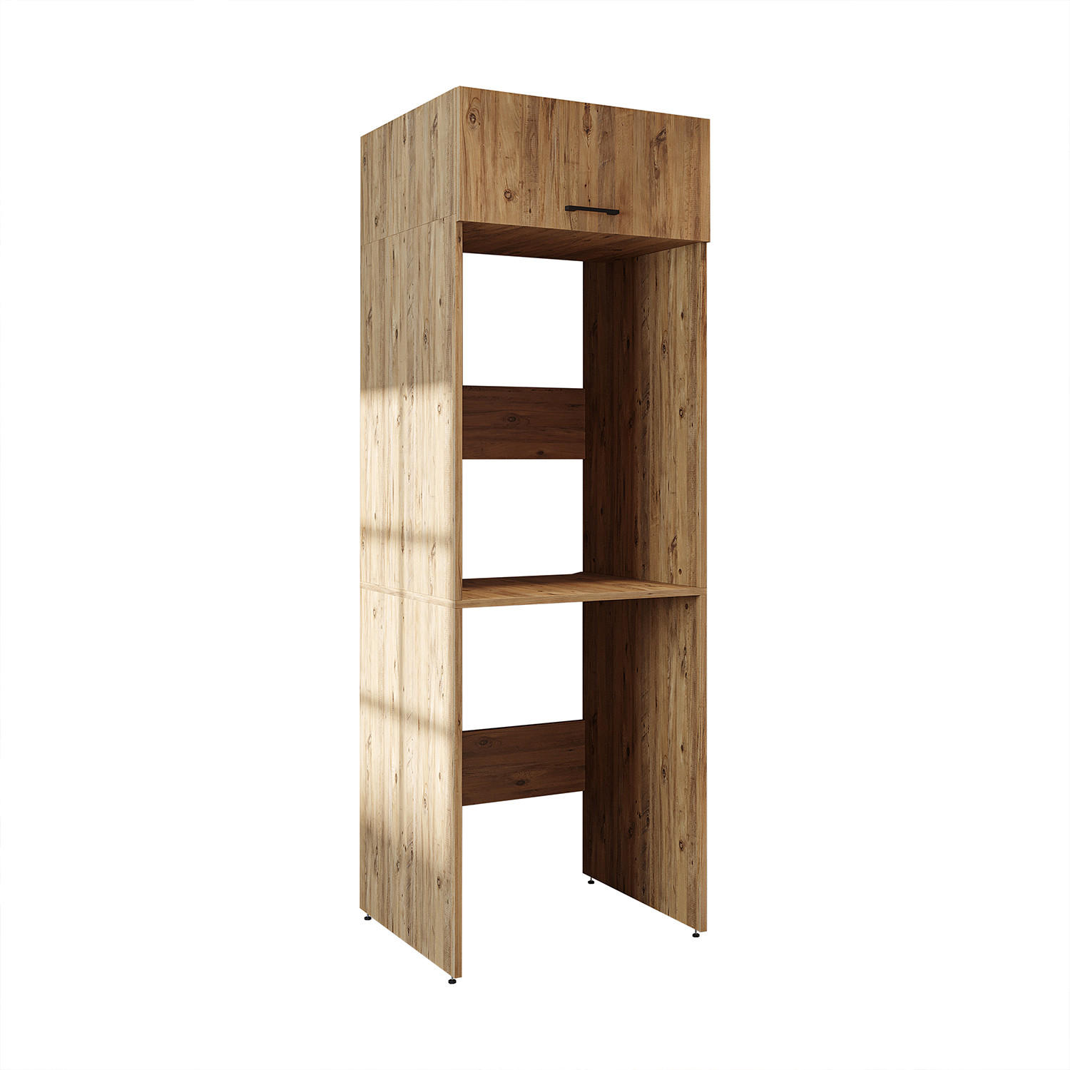 WASCHMASCHINENSCHRANK DUO-II 67cm Breit, 205cm Hoch - Eichefarben, Holzwerkstoff (67/205/67cm)