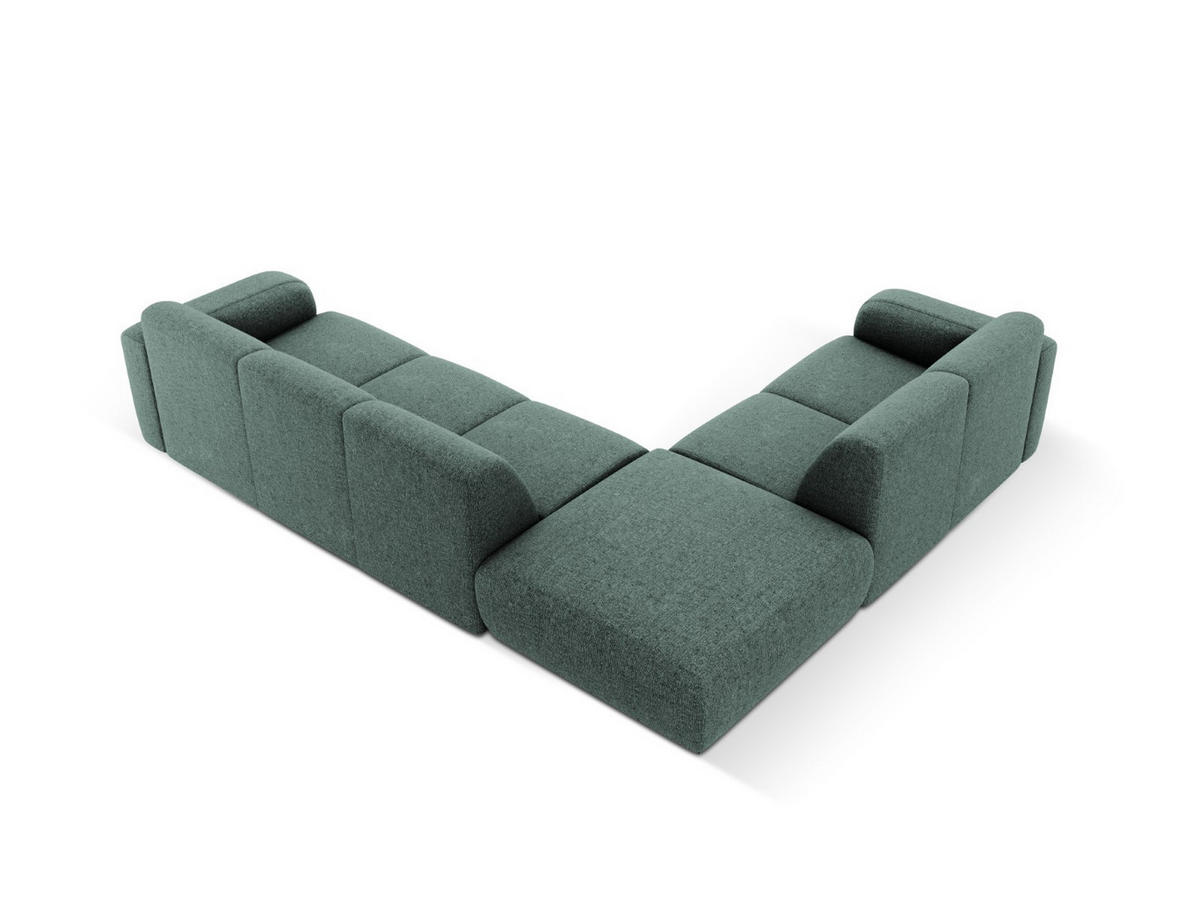 ECKSOFA links Molino aus Chenille-Stoff petrol 6 Sitzplätze - Petrol, Textil (250/315cm) - Micadoni