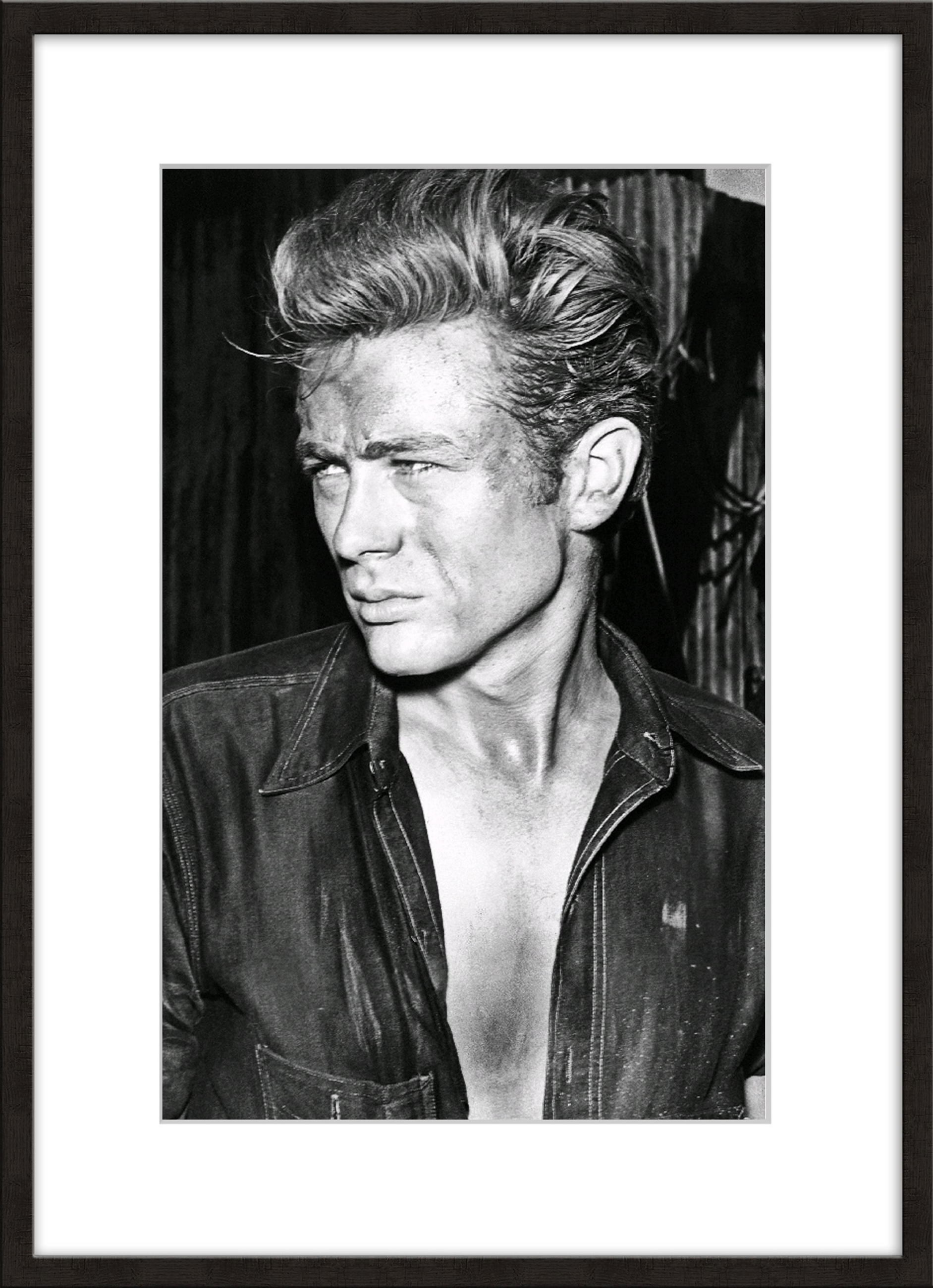 BILD mit Rahmen 51x71 cm James Dean Schwarz-Weiß - Weiß, Holz (51/71cm) - artissimo
