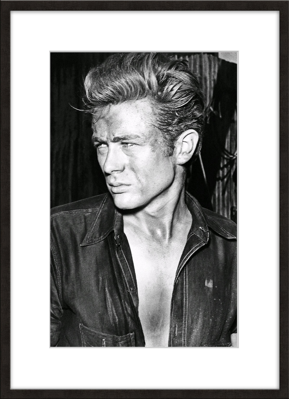 BILD mit Rahmen 51x71 cm James Dean Schwarz-Weiß - Weiß, Holz (51/71cm) - artissimo