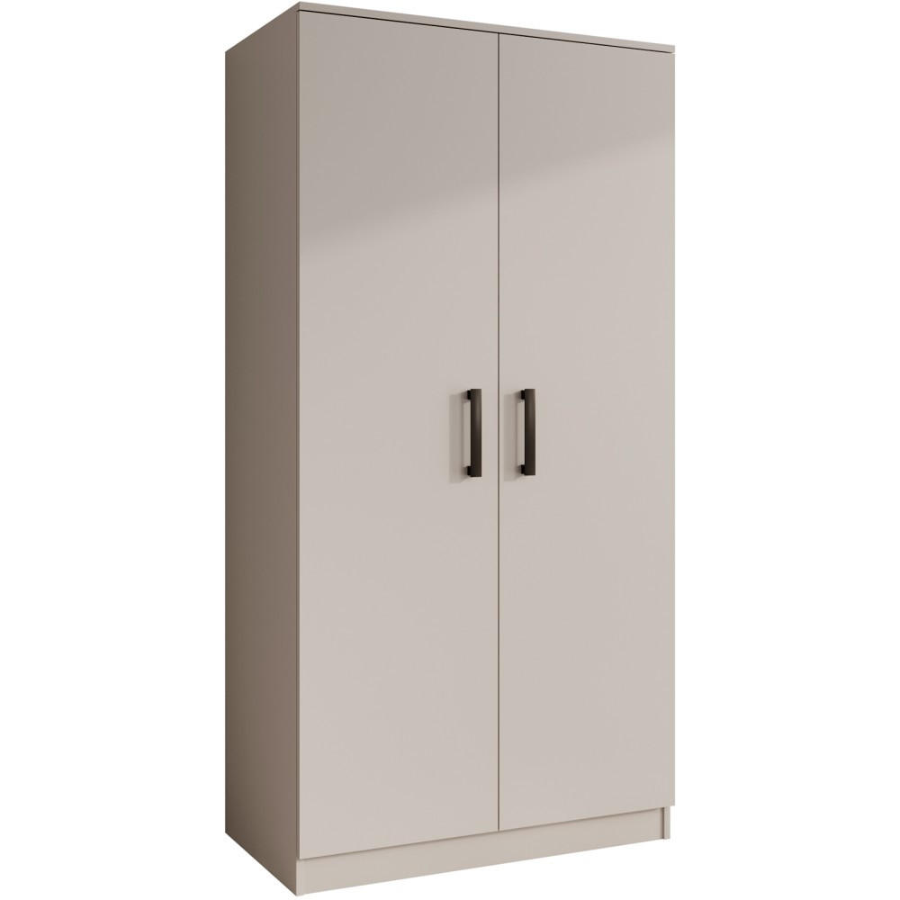 DREHTÜRENSCHRANK Trend, ohne Schubladen, Kaschmir - Kaschmir/Schwarz, Holzwerkstoff (90/180/50cm) - Beautysofa
