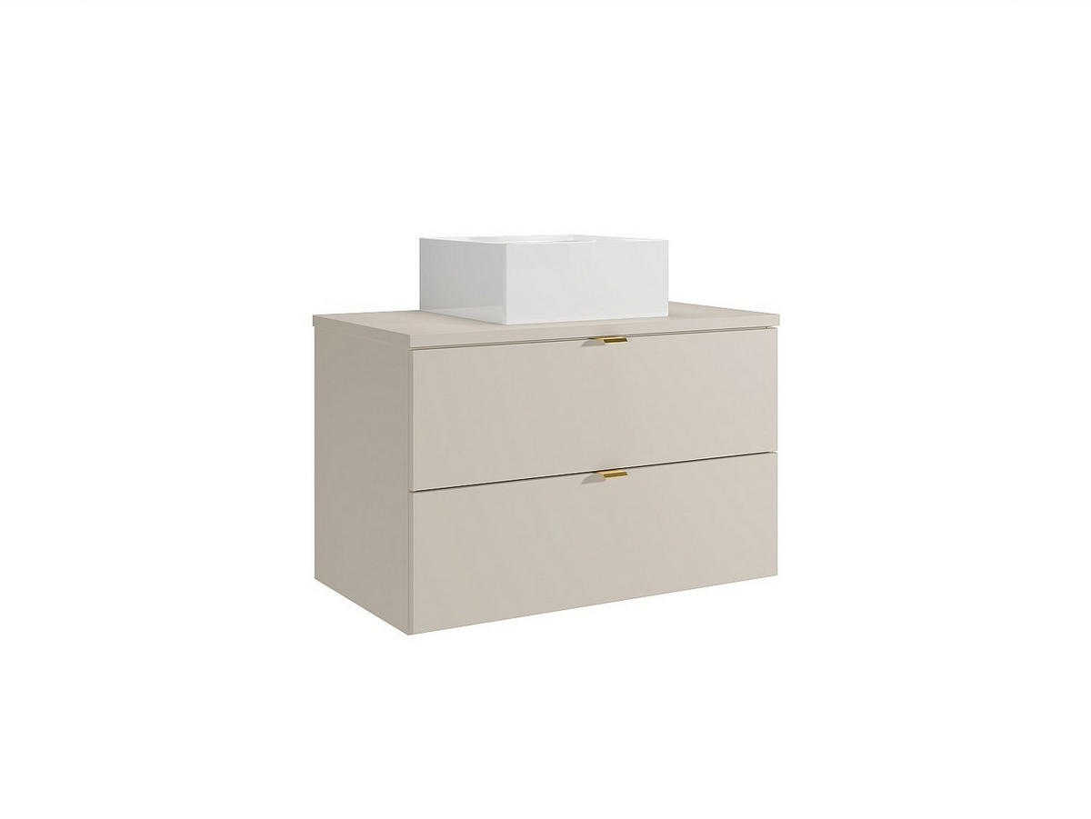 EINZELWASCHTISCH - 80 cm x 46 cm - Holz, Platte - Beige - LAVENA - Beige, Holz (80/50/46cm) - Vente-Unique