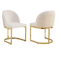 ESSZIMMERSTUHL 2er Set Chenille Beige Gold Modern - Beige, Textil (59/85/52cm) - FLIEKS