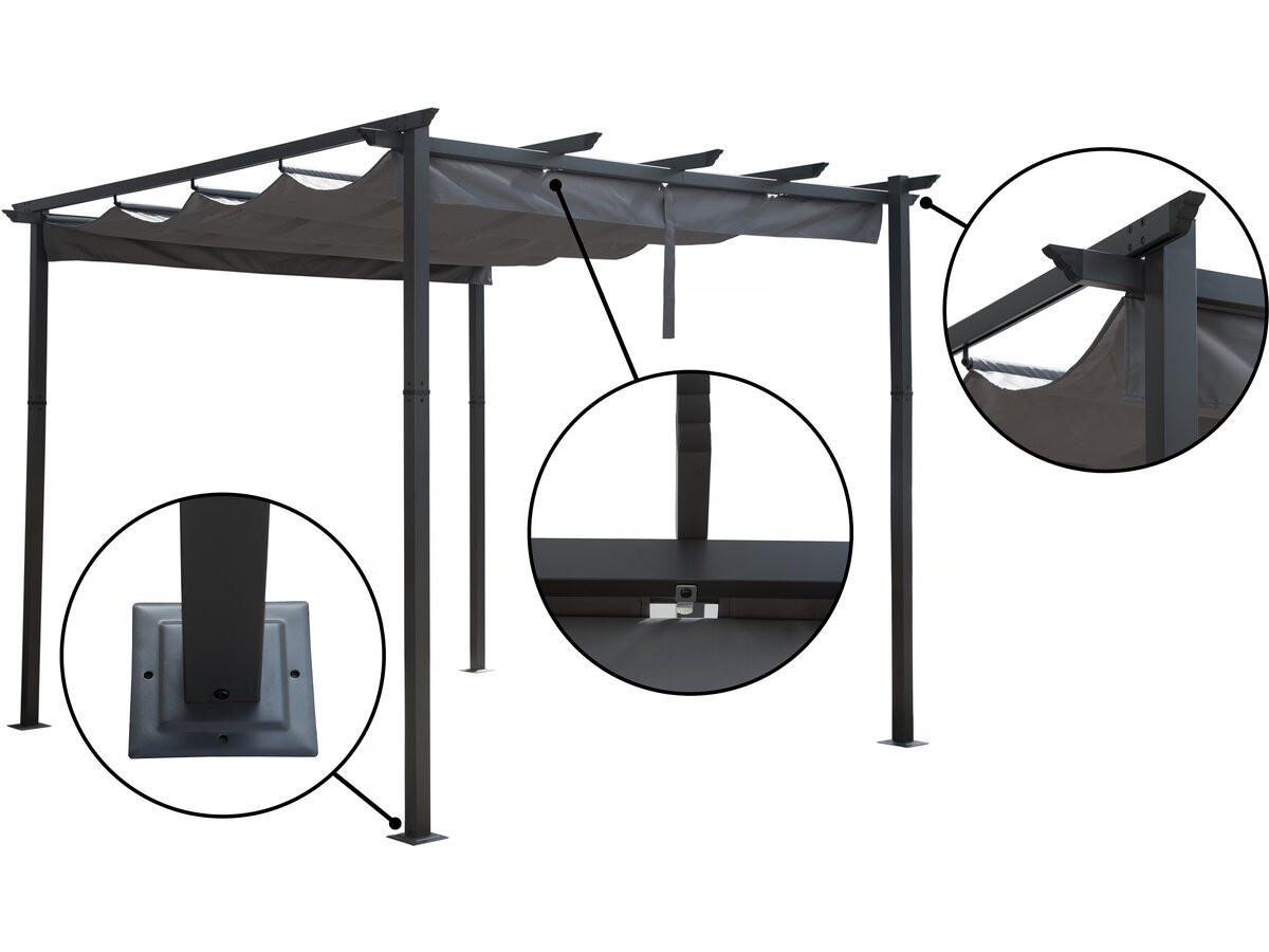 PERGOLA - MARKISE Grau - Grau, Metall (295/231/395cm) - Habitat Garten
