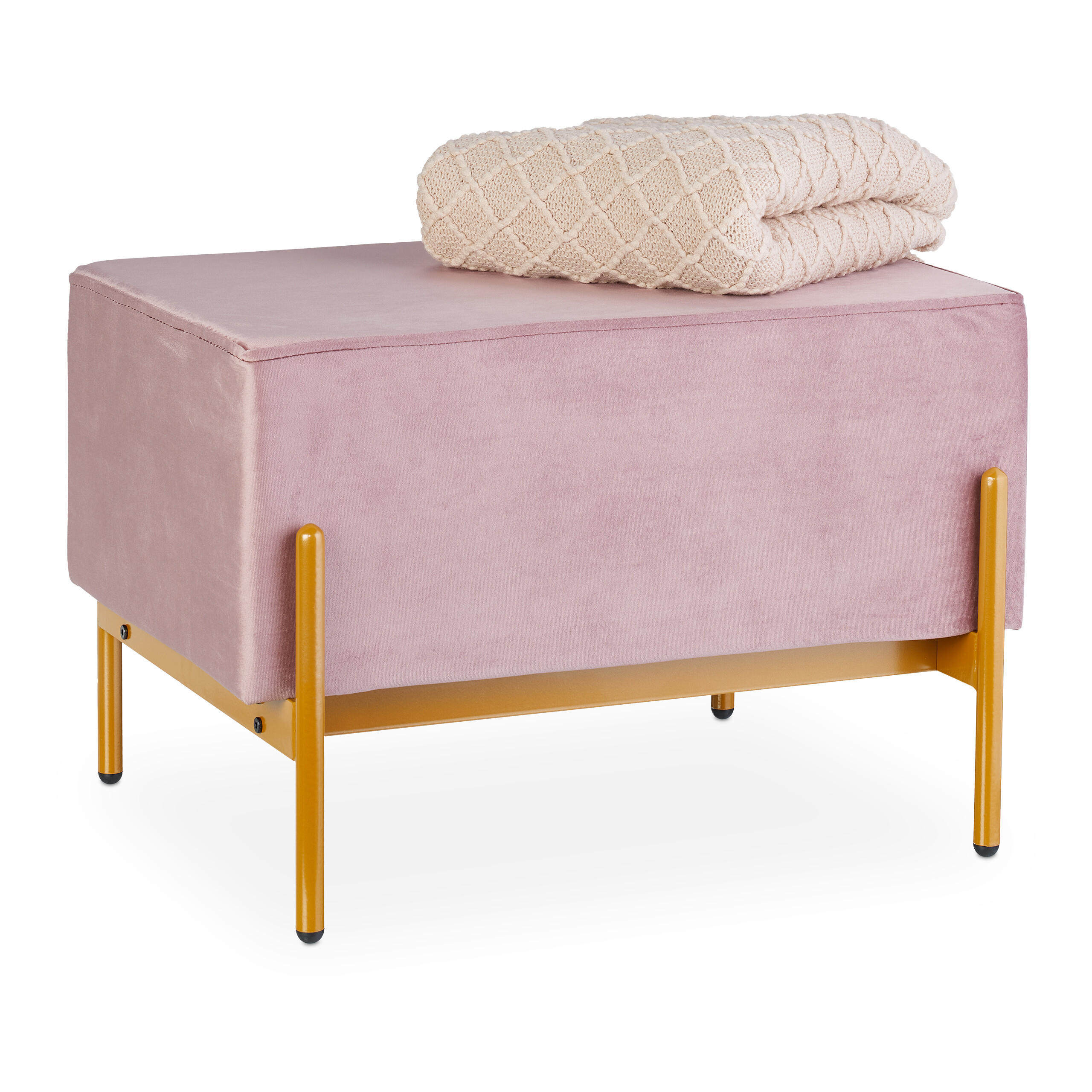 SITZBANK - Rosa, Holzwerkstoff/Textil (60/40/43cm) - Relaxdays