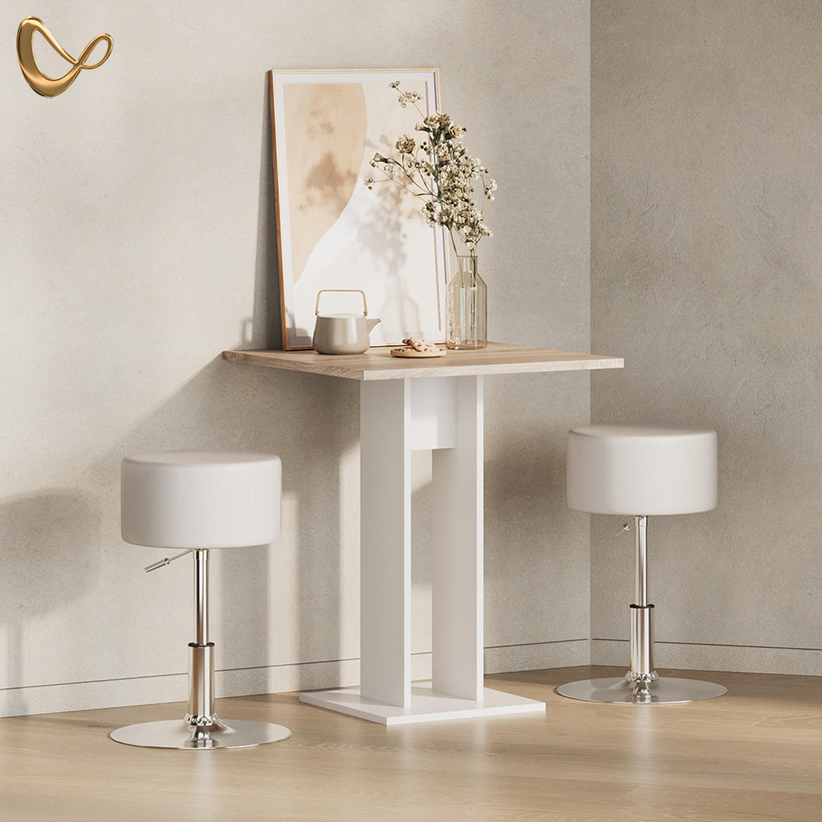 ESSTISCH Regusa Sonoma 65 x 78 cm - Sonoma Eiche, Holzwerkstoff (65/65/78cm) - Livinity®