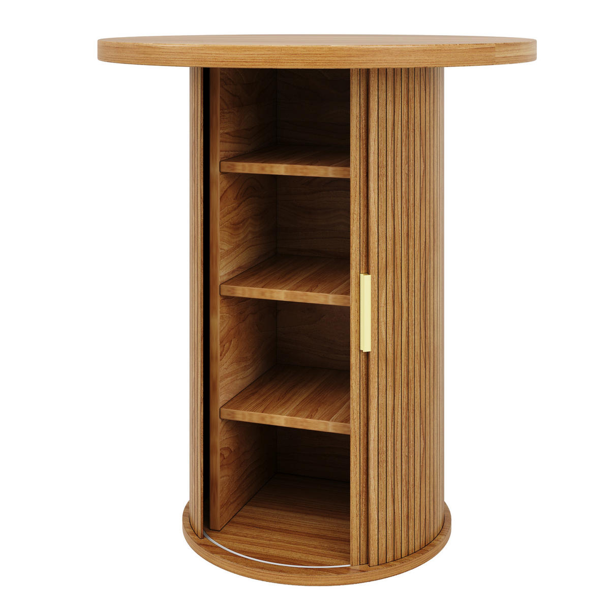 BARTISCH mit Stauraum 60 x 60 x 91,6 cm Holzoptik - Birnbaumfarben, Metall (60/60/91.6cm) - Meubliv