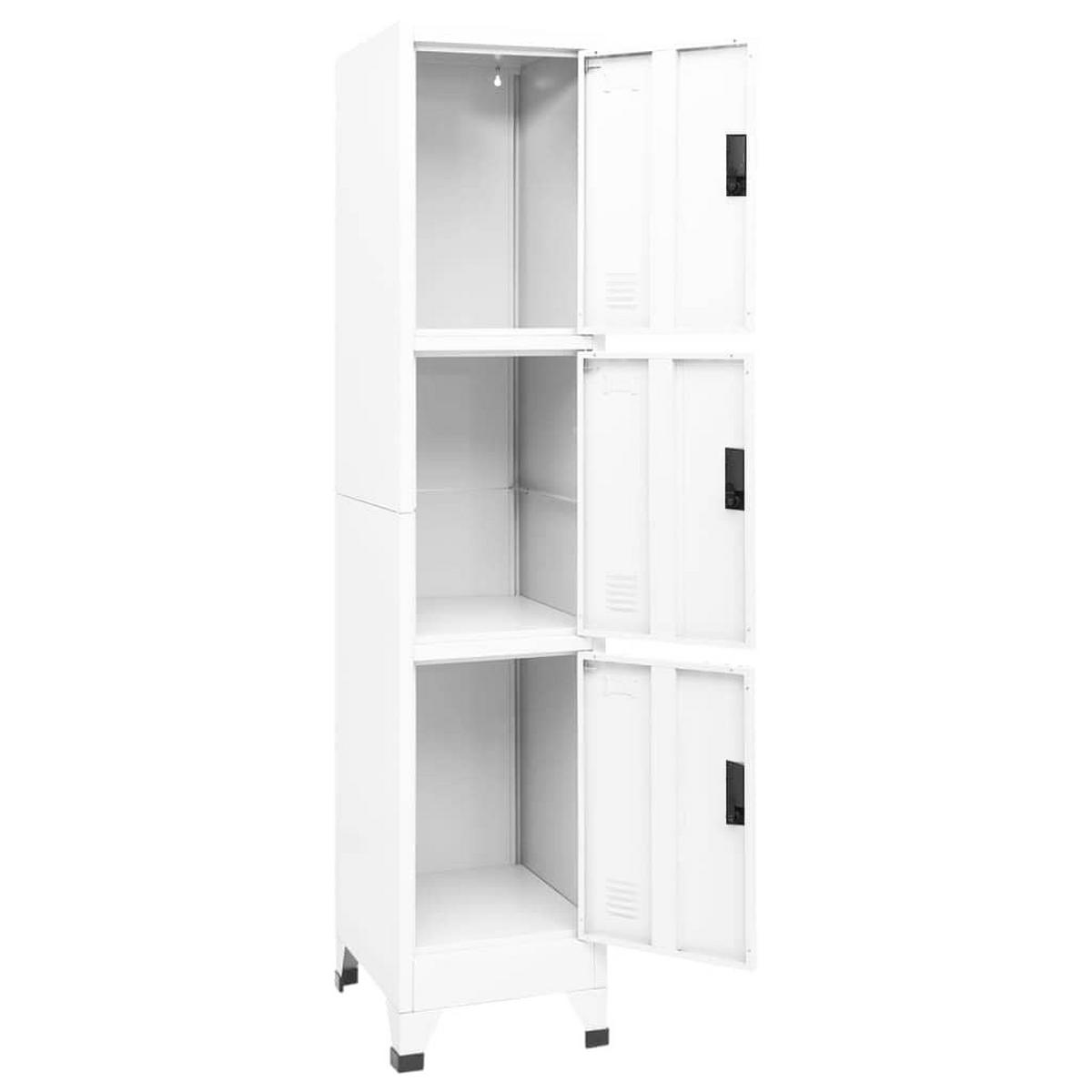 SCHLIESSFACHSCHRANK Weiss 38/45/180 Cm Stahl - Weiß, Metall (45/180/38cm) - vidaXL
