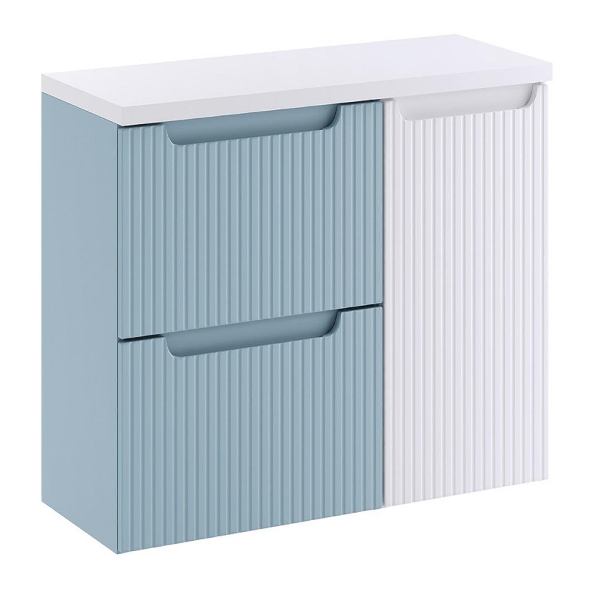 WASCHBECKENUNTERSCHRANK 100 cm 3 Teile - Nova Denim N BM382 in Denim / Weiß Matt - Dunkelblau/Weiß, Holz (100/59.5/40cm)