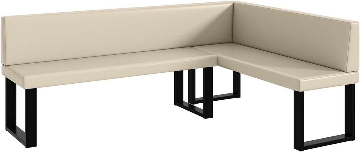 ECKBANK TONI_U - Creme, Leder (142/196cm) - Meblini