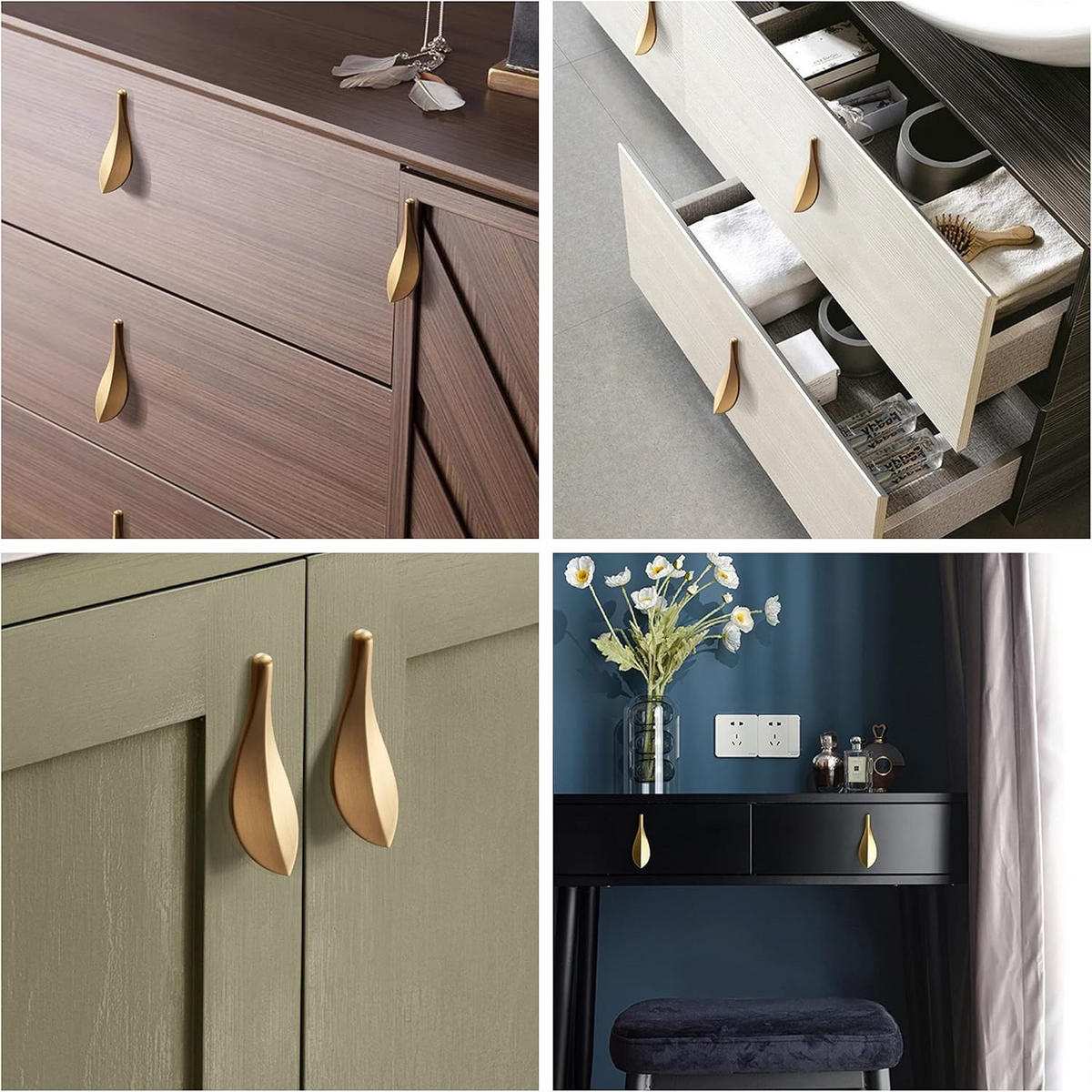 MÖBELGRIFF Gold 4er-Set Zinklegierung - Goldfarben, Metall (3/2.5/9cm)