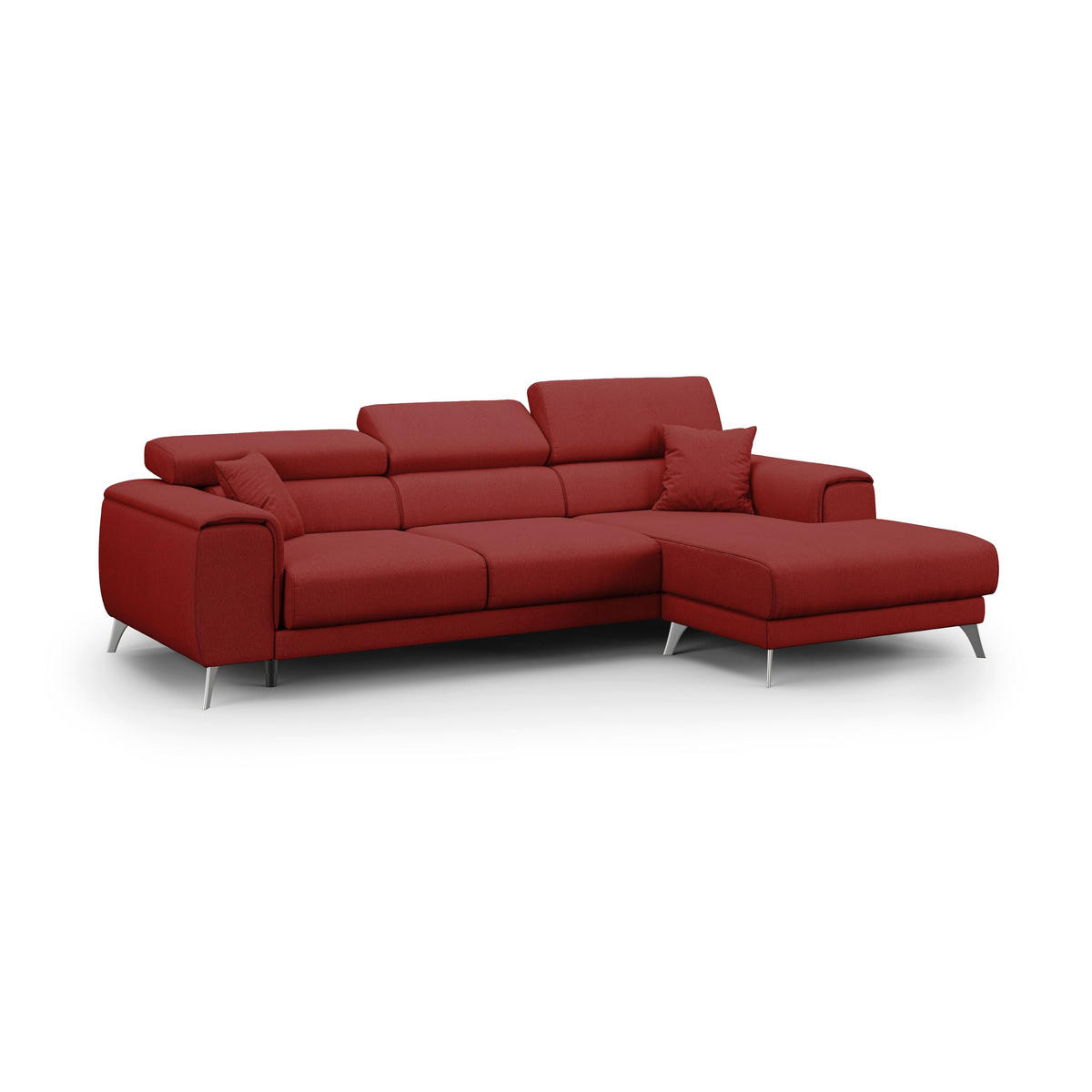 ECKSOFA RECHTS Fusion - Rot, Textil (260/102cm) - Divani.store