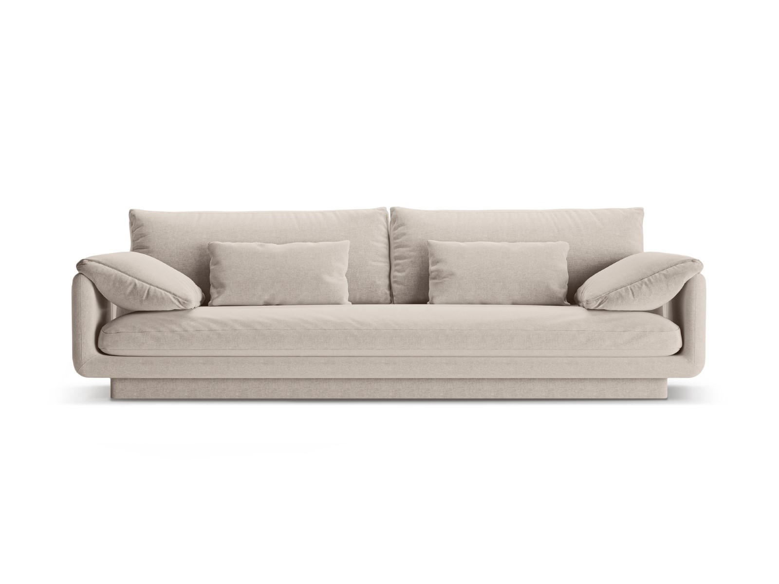 SOFA Torino aus strukturiertem Stoff leichtes beige 4 Sitzplätze - Creme, Textil (250/83/103cm) - Micadoni