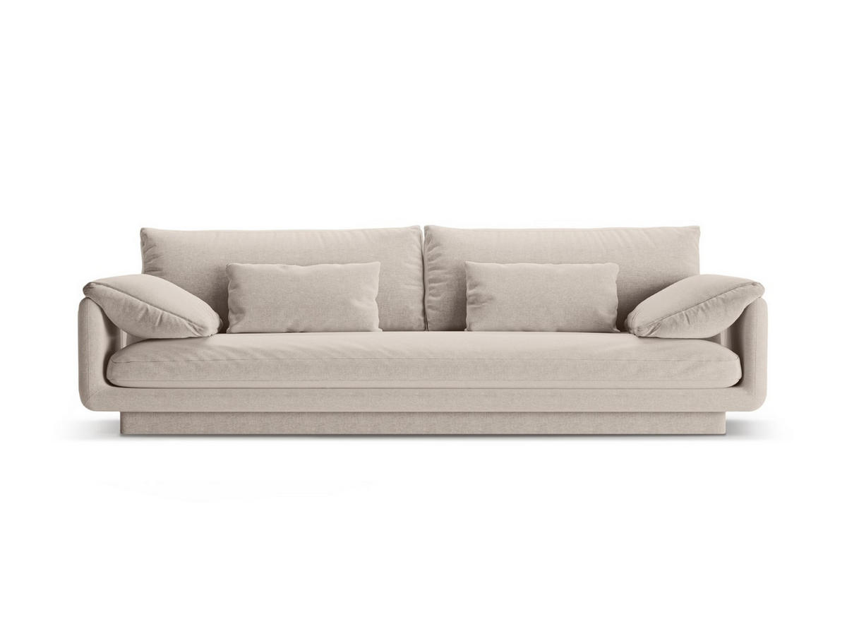 SOFA Torino aus strukturiertem Stoff leichtes beige 4 Sitzplätze - Creme, Textil (250/83/103cm) - Micadoni