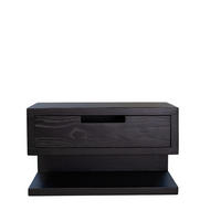 NACHTTISCH mit Schublade aus Holz 35x85x20cm, schwarz - Schwarz, Holz (35/20/20cm) - Giga Meubel