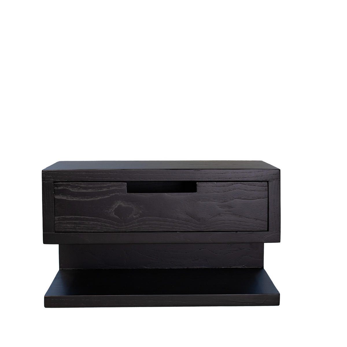NACHTTISCH mit Schublade aus Holz 35x85x20cm, schwarz - Schwarz, Holz (35/20/20cm) - Giga Meubel
