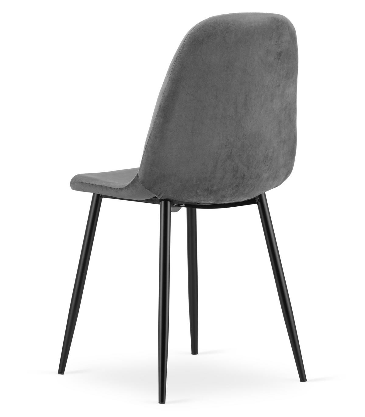 STUHL Dunkelgrau 44,5x53 cm PADVA Samtbezug - Schwarz, Metall (44.5/41/53cm)