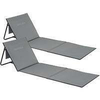STRANDMATTE 2er Set Mina, inkl. Aufbewahrungstasche, grau/blau - Blau/Grau, Textil (52.5/1.7/157cm) - tectake