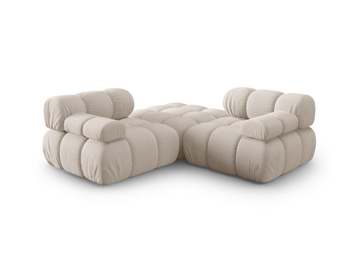 SOFA modular Bellis aus 3D-Stoff leichtes beige 3 Sitzplätze - Creme, Textil (188/70/188cm) - Micadoni