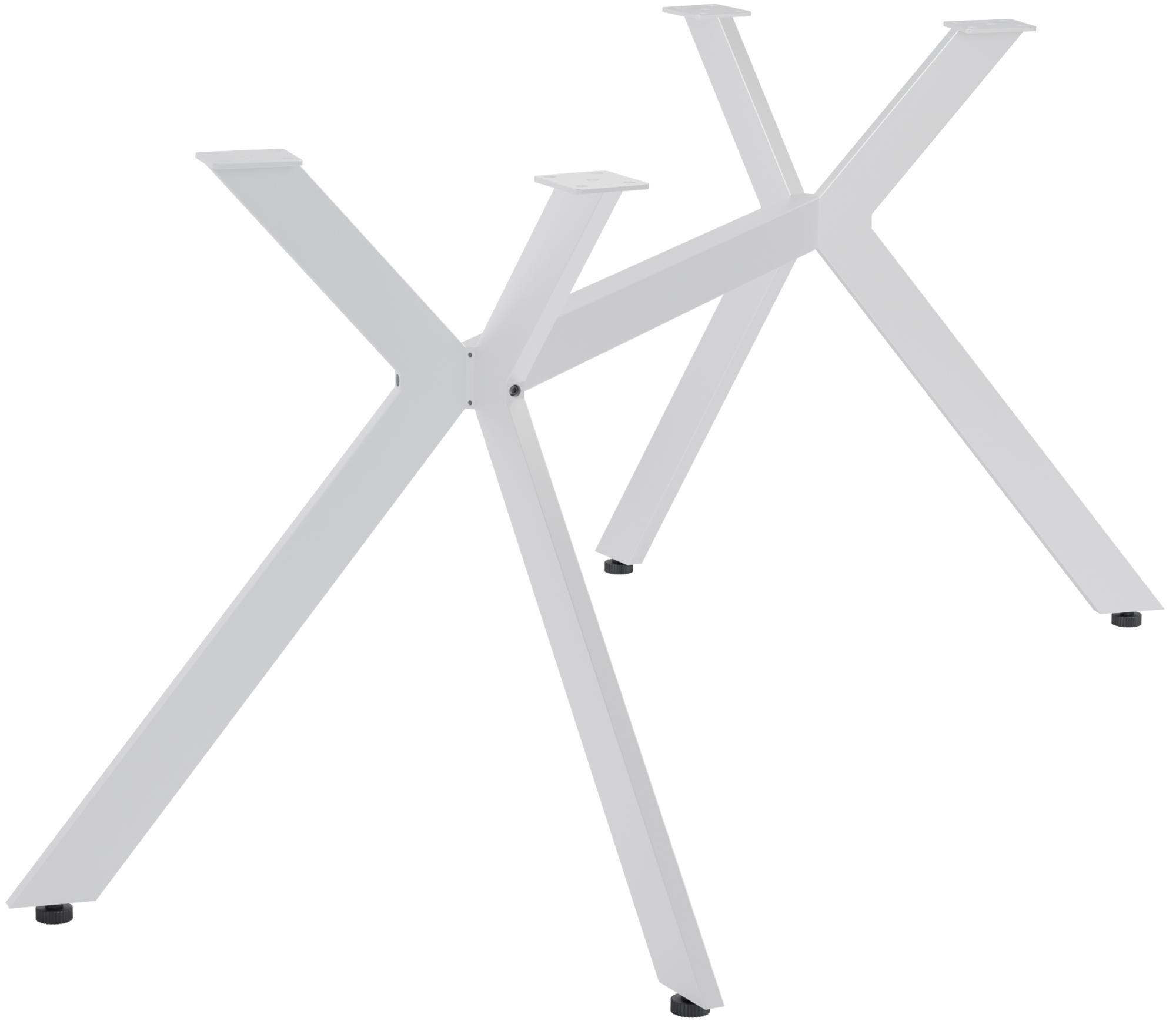TISCHBEIN eckig 155/71/72 cm Metall Weiß - Weiß, Metall (155/72/71cm) - CLP