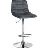 BARHOCKER Samt dunkelgrau - Chromfarben/Dunkelgrau, Textil/Metall (43/87/46.5cm) - CLP