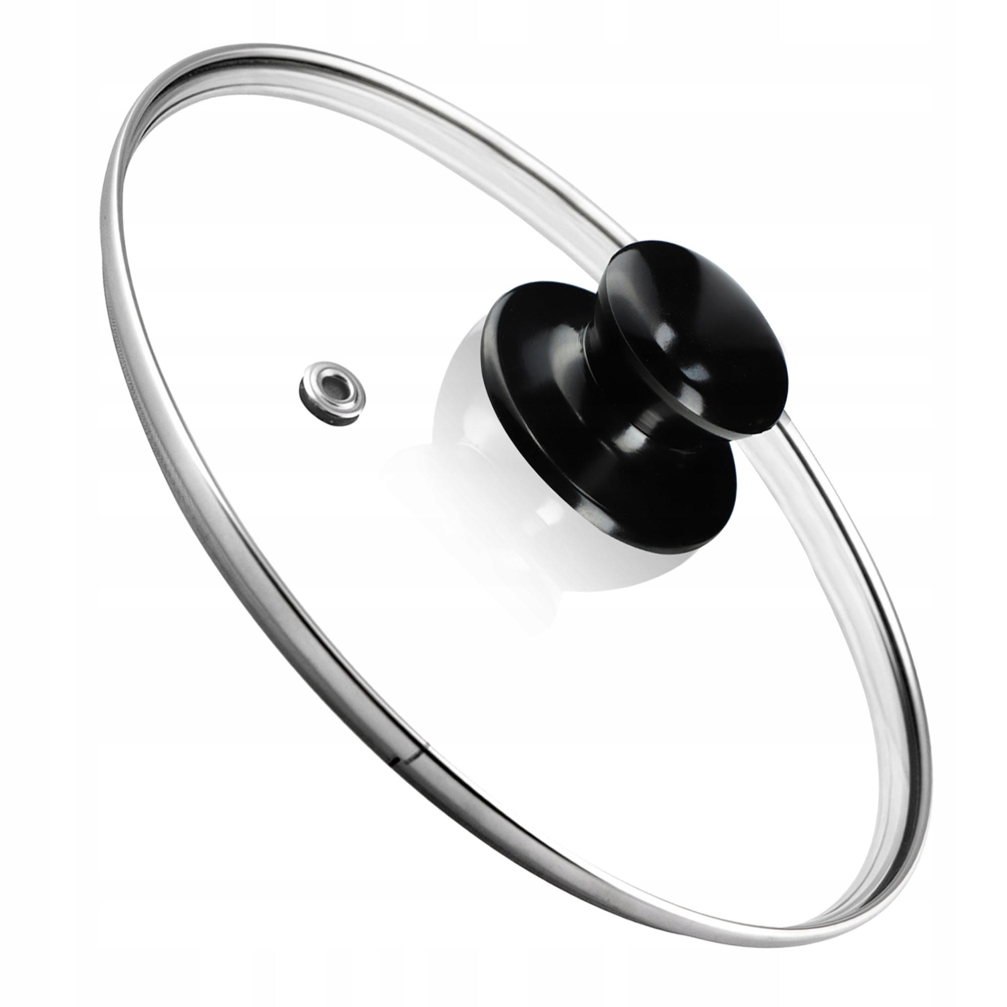 DECKEL mit schwarzem Griff, 22 cm, 1 Stück - Transparent, Glas/Kunststoff (22cm) - KADAX
