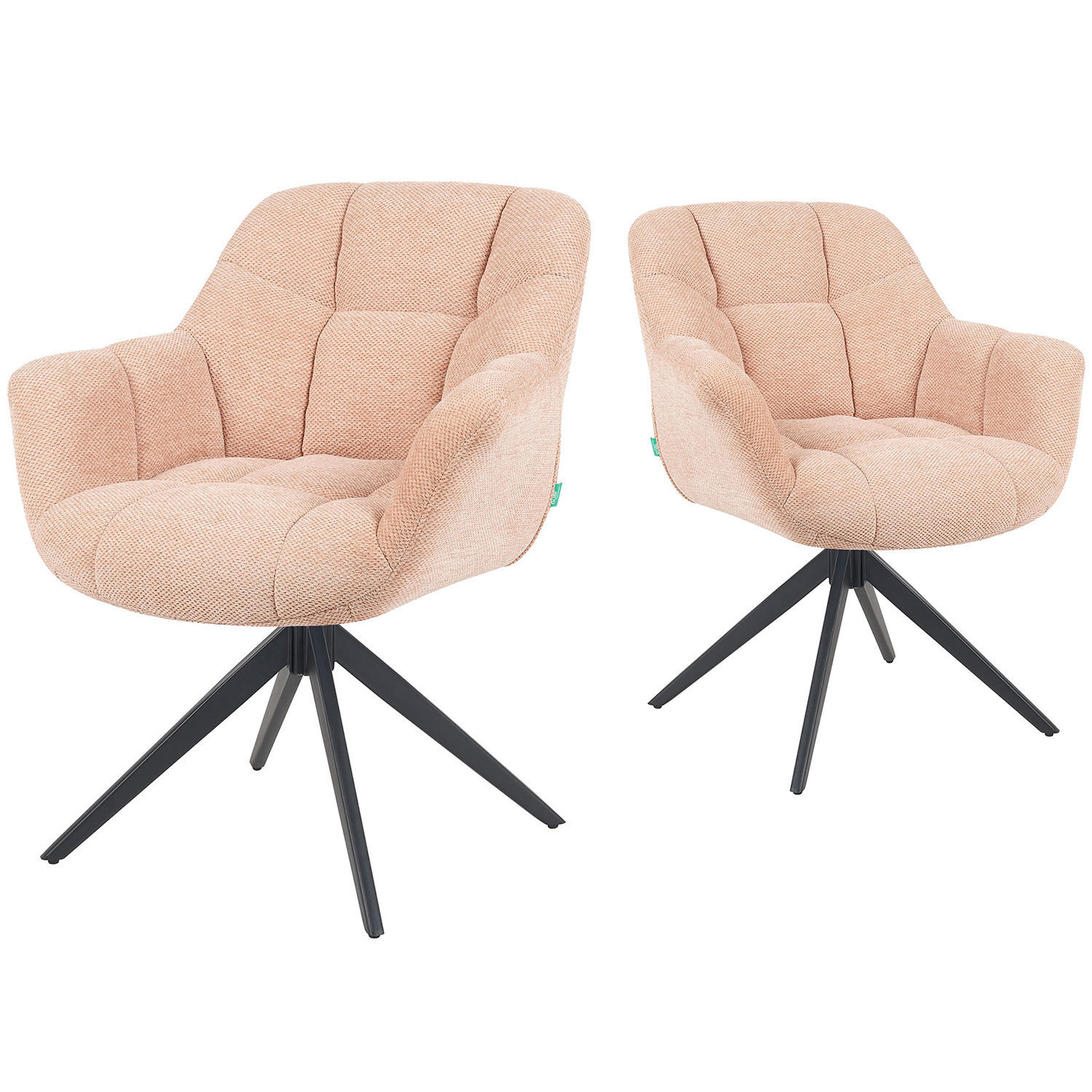 DREHSTUHL Mika-Mila - Schwarz/Rosa, Textil/Metall (65/81/66cm) - DUBI Möbel