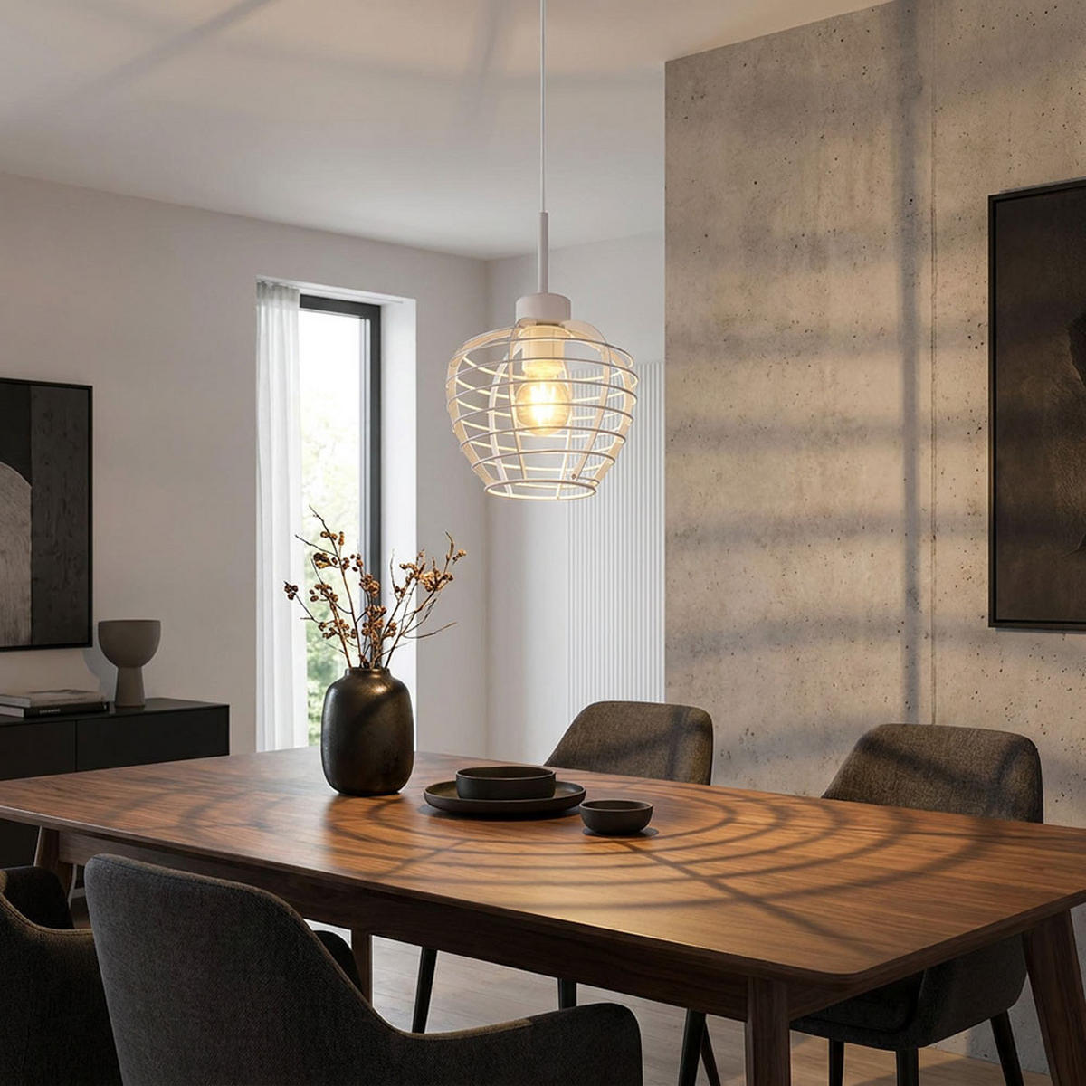 LED HÄNGELEUCHTE Metall, Weiß, höhenverstellbar - Weiß, Metall (20.5/20.5/120cm) - Globo Lighting