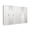 DREHTÜRENSCHRANK Malaga 300 mit Frontspiegel - Weiß, Holzwerkstoff (300/202/52cm) - MIRJAN24