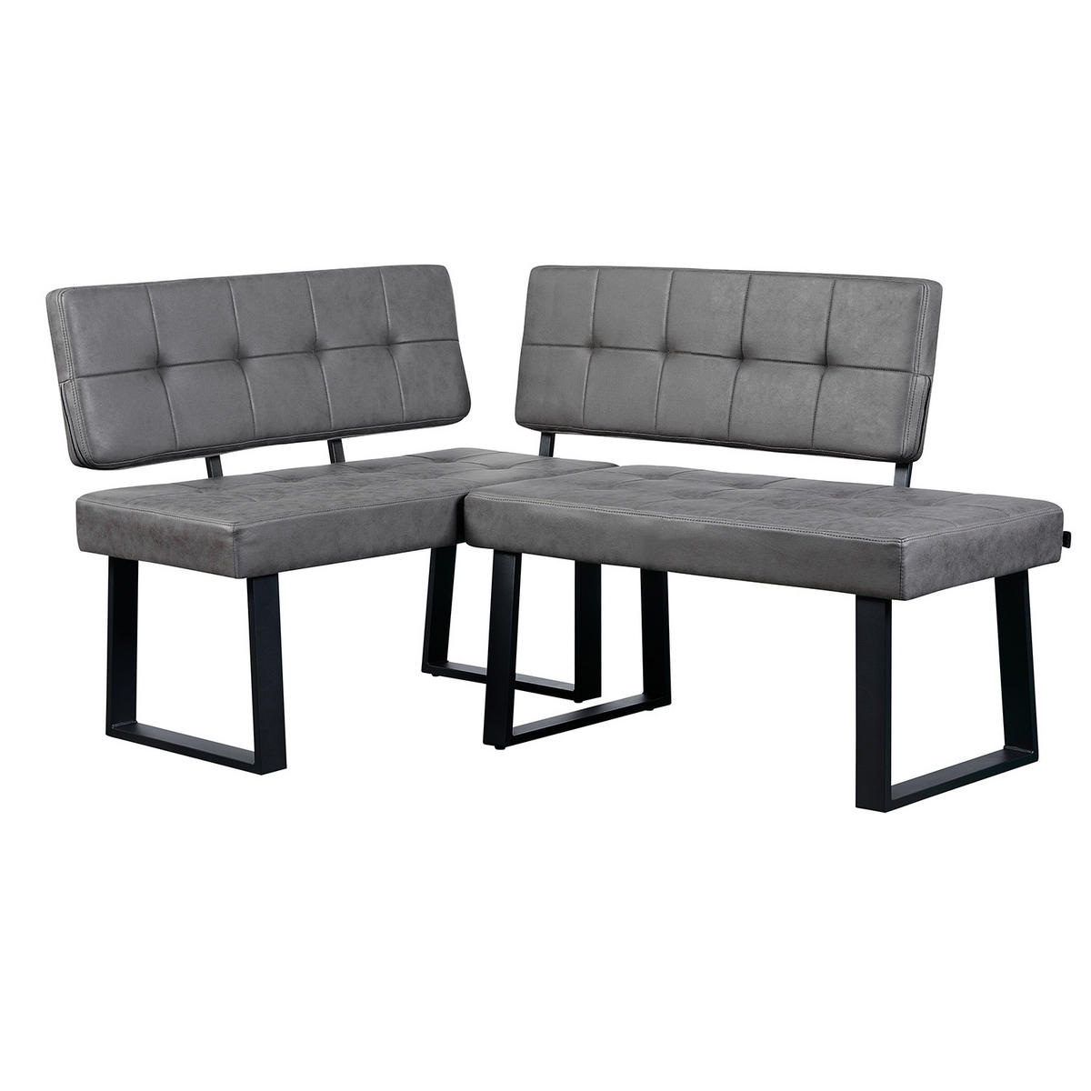 SITZBANK SIGFRID - Grau, Textil/Metall (100/48/56cm) - B&D Home