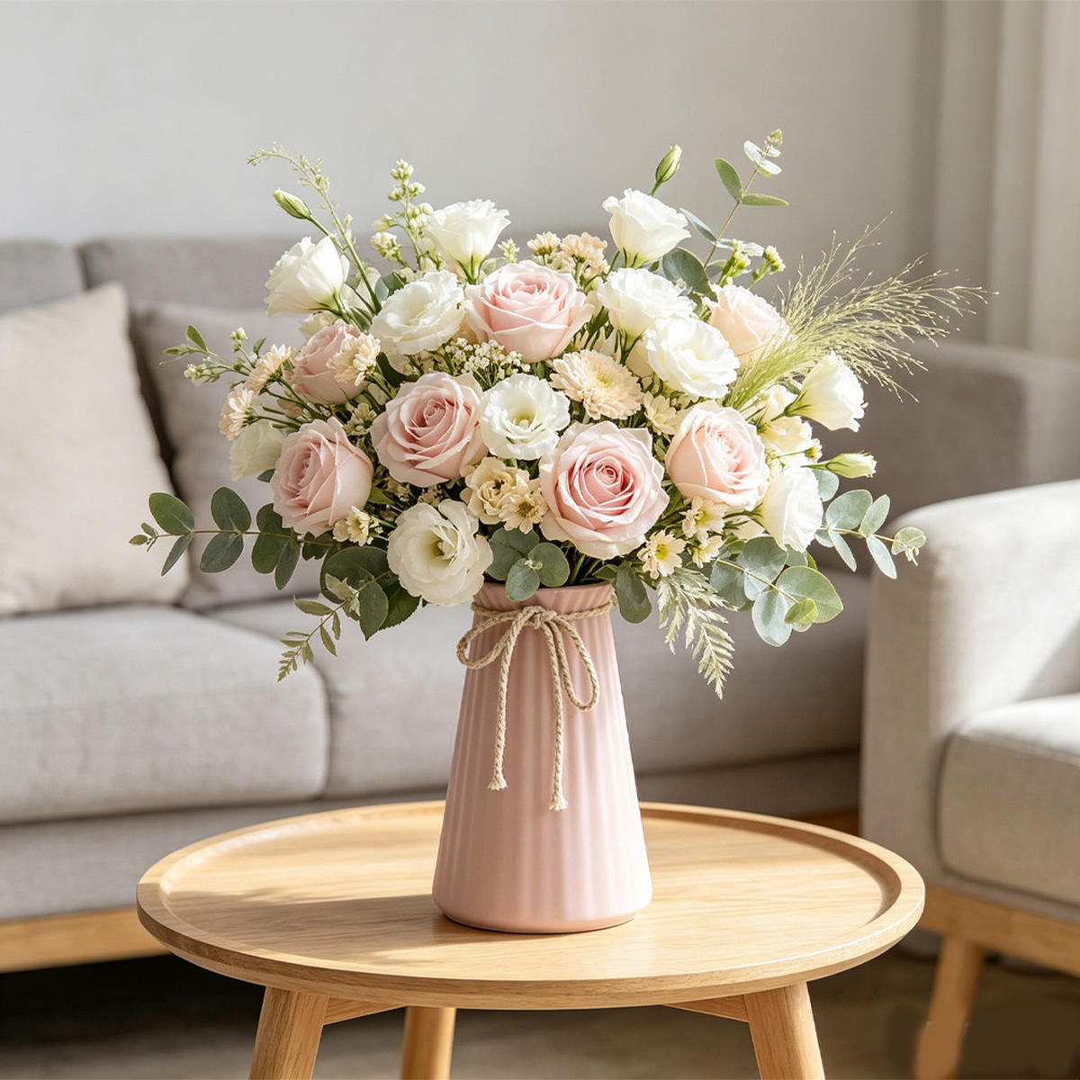 VASE 11.5x11.5 x 24.5 cm Keramik - Pink, Keramik (24.5cm) - LIBRATON