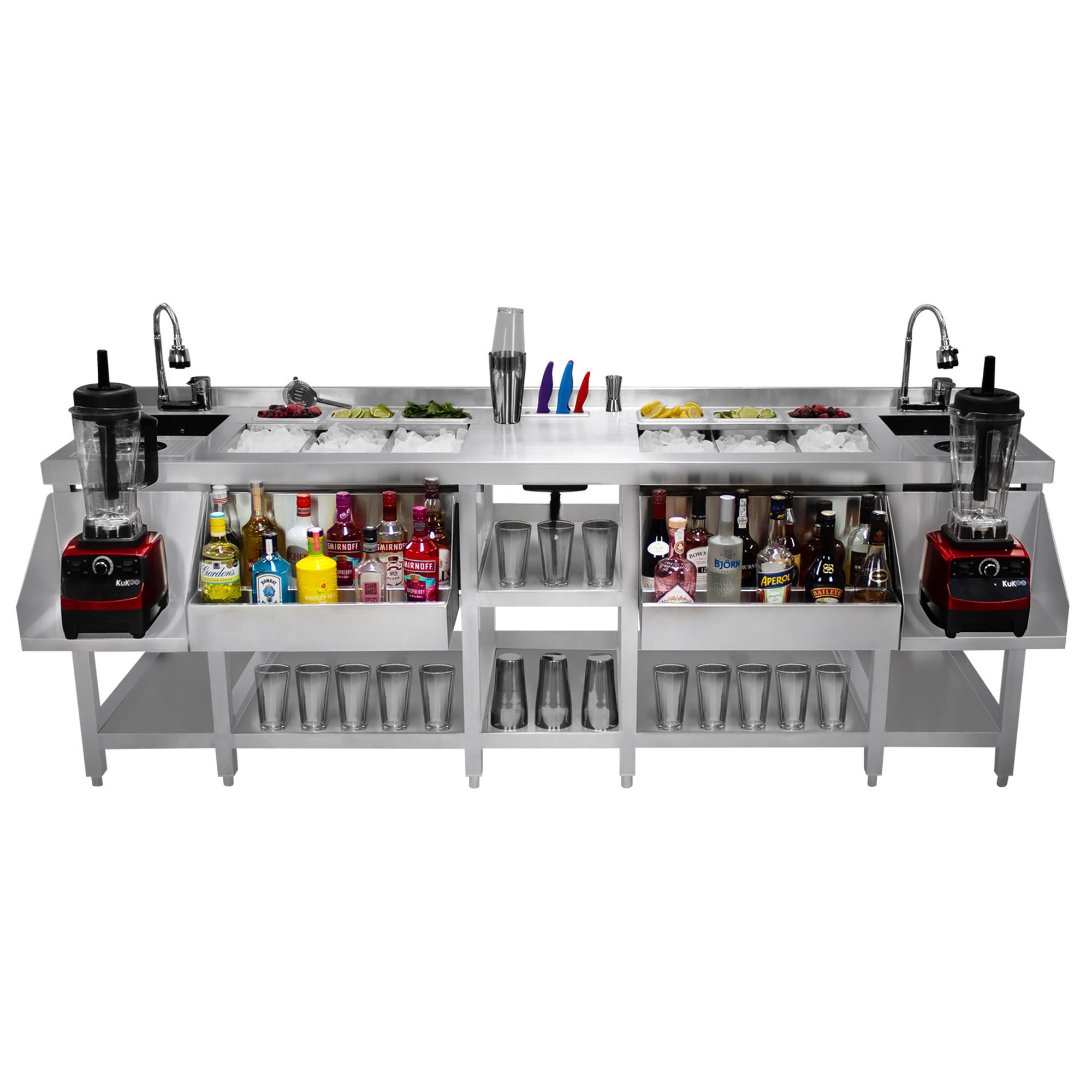 DUO-BARSTATION - Alufarben, Metall (220/1/78cm) - Monstershop