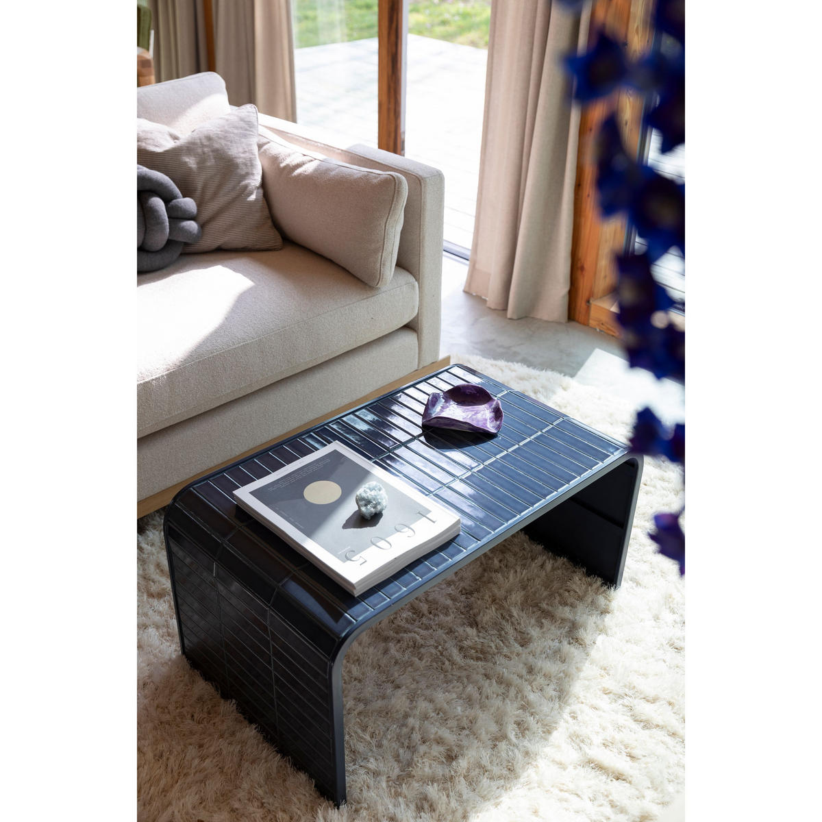 COUCHTISCH Tiles Blau - Blau, Metall (80/47/40cm) - Zuiver