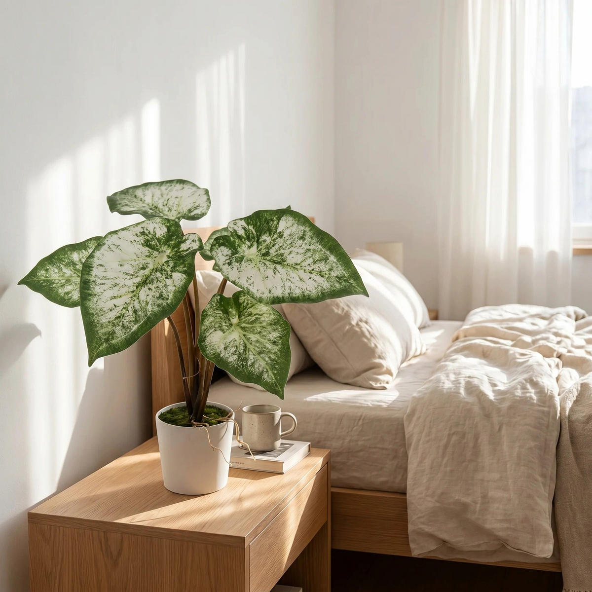 KUNSTPFLANZE Künstliche Caladium - Dalia 45 cm - Grün, Kunststoff (43cm) - aplanta